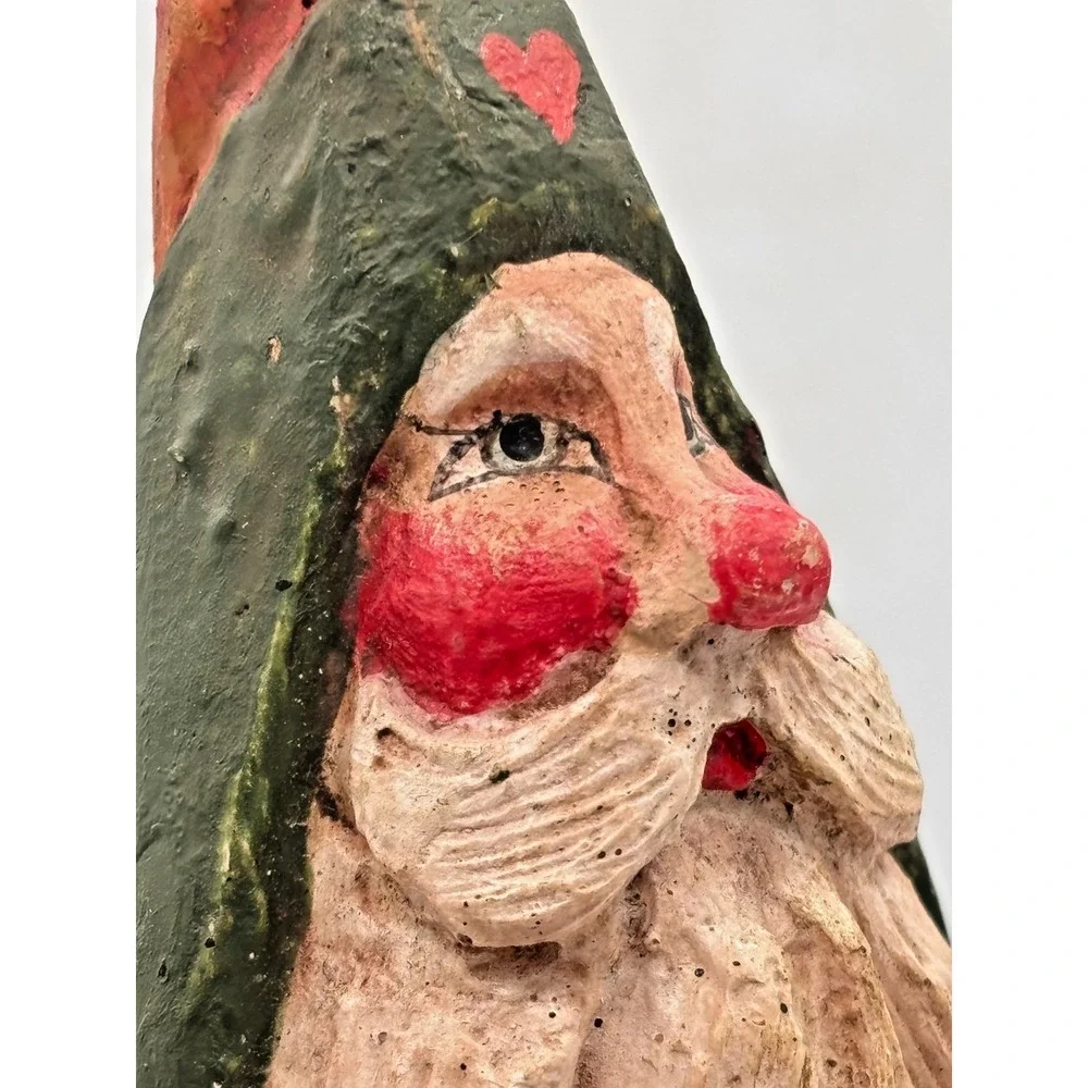 Primitive Folk Art Santa Figurine House of‎ Hatten Paper Mache Vintage 1989 EUC